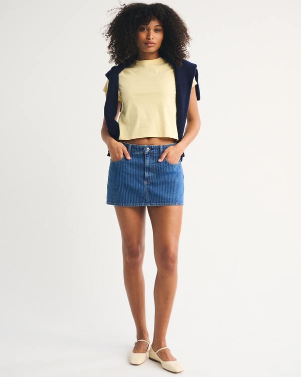 Curve Love Mid Rise Denim Mini Skort