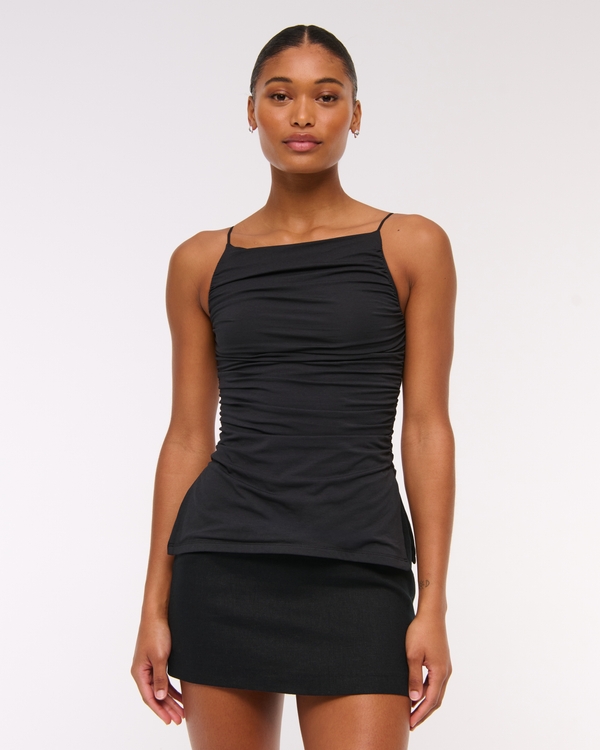 The A-F Scarlett Curve Love Linen-Blend Mini Skort