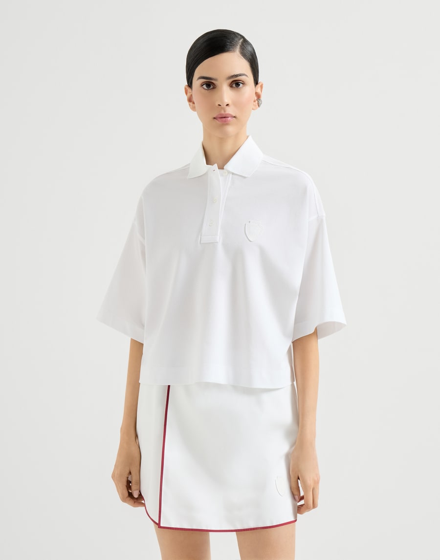 Logo-embellished cotton polo shirt - White
