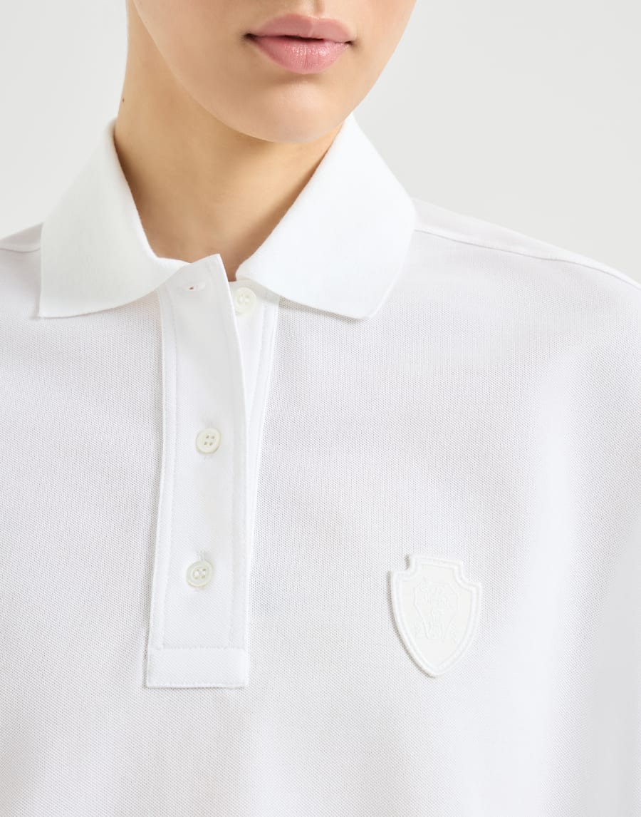 Logo-embellished cotton polo shirt - White