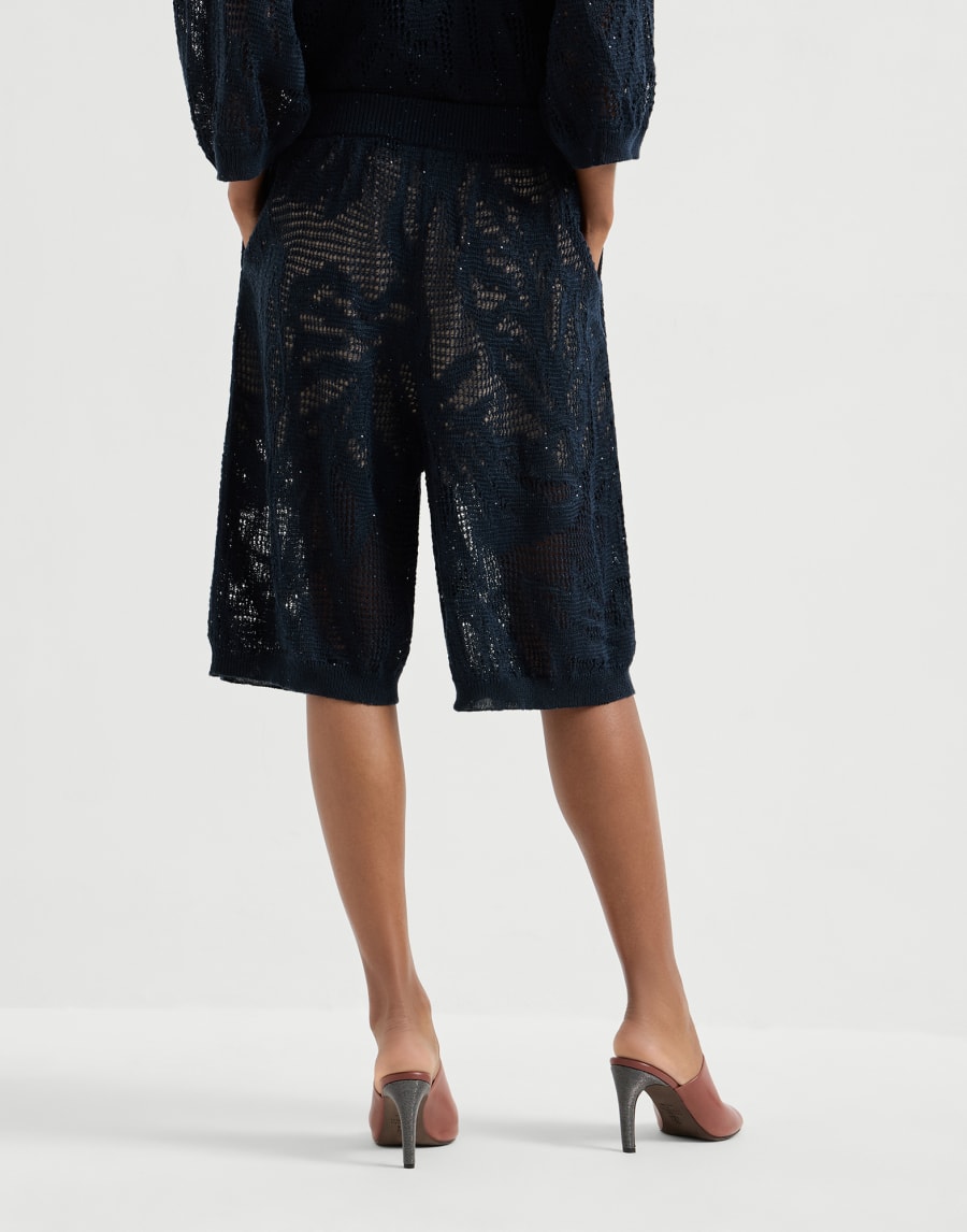 Brilliant Water Lily Linen and Cotton Jersey Bermuda Shorts - Blue - Womens - Brunello Cucinelli