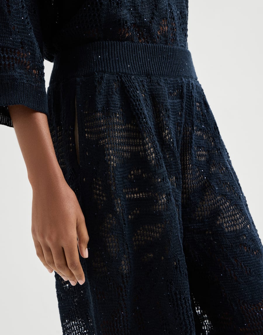 Brilliant Water Lily Linen and Cotton Jersey Bermuda Shorts - Blue - Womens - Brunello Cucinelli