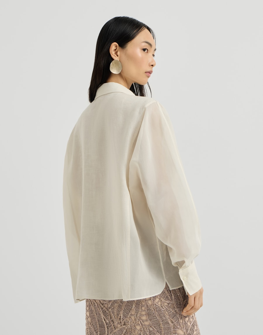 Linen and cotton organza shirt - Cream Linen and cotton organza shirt - Cream