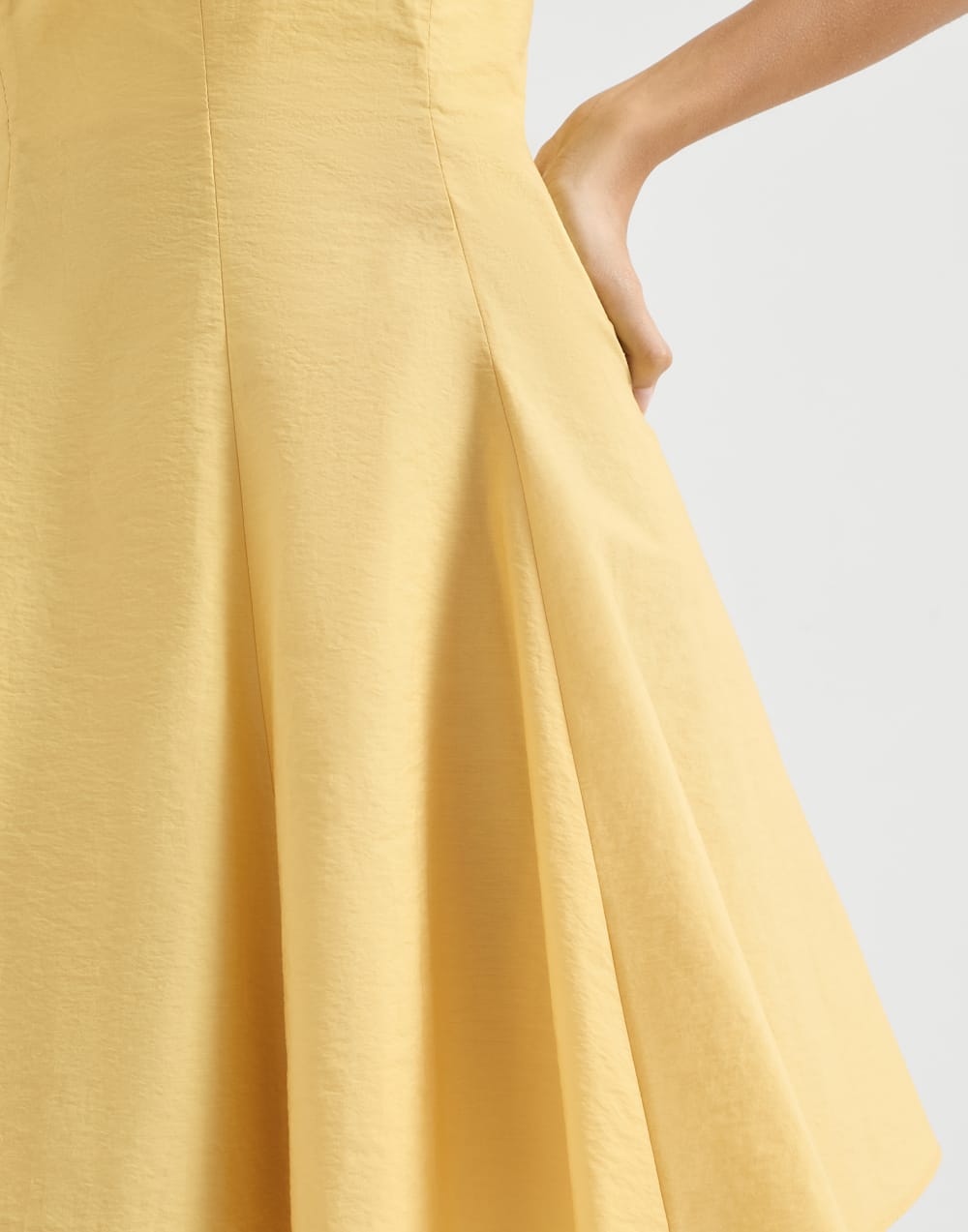 Cotton poplin mini dress - Eggnog