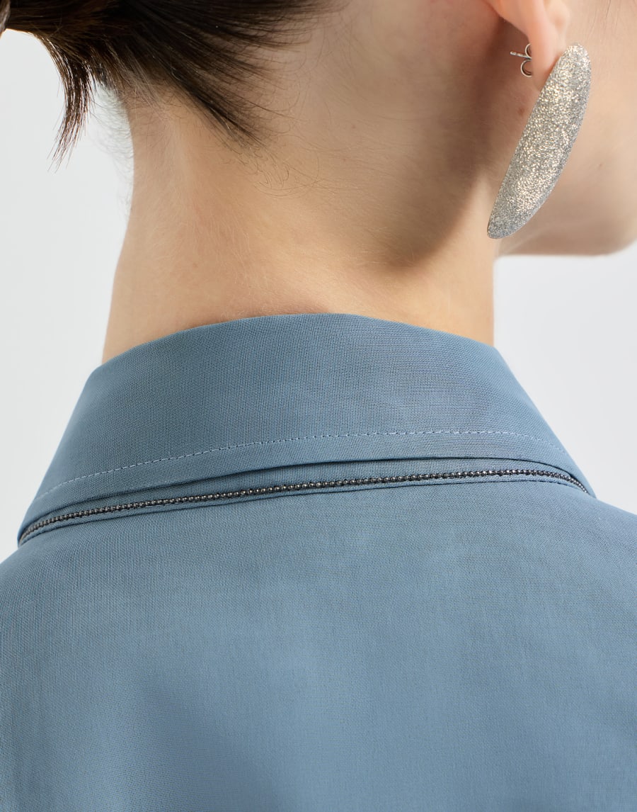Beaded cotton-organza shirt - Sky Blue Beaded cotton-organza shirt - Sky Blue