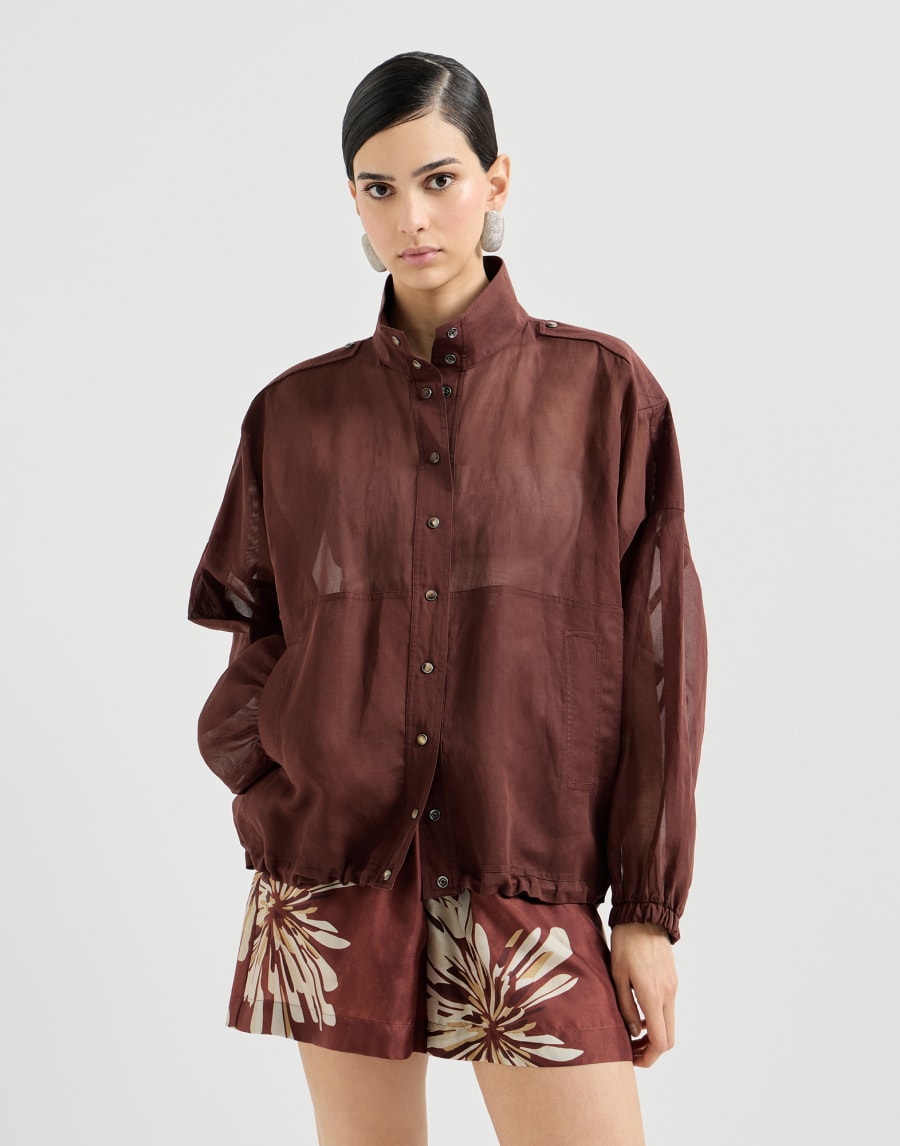 Cotton organza jacket - Bordeaux