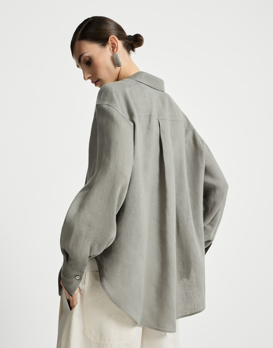 Beaded linen shirt - Khaki Beaded linen shirt - Khaki