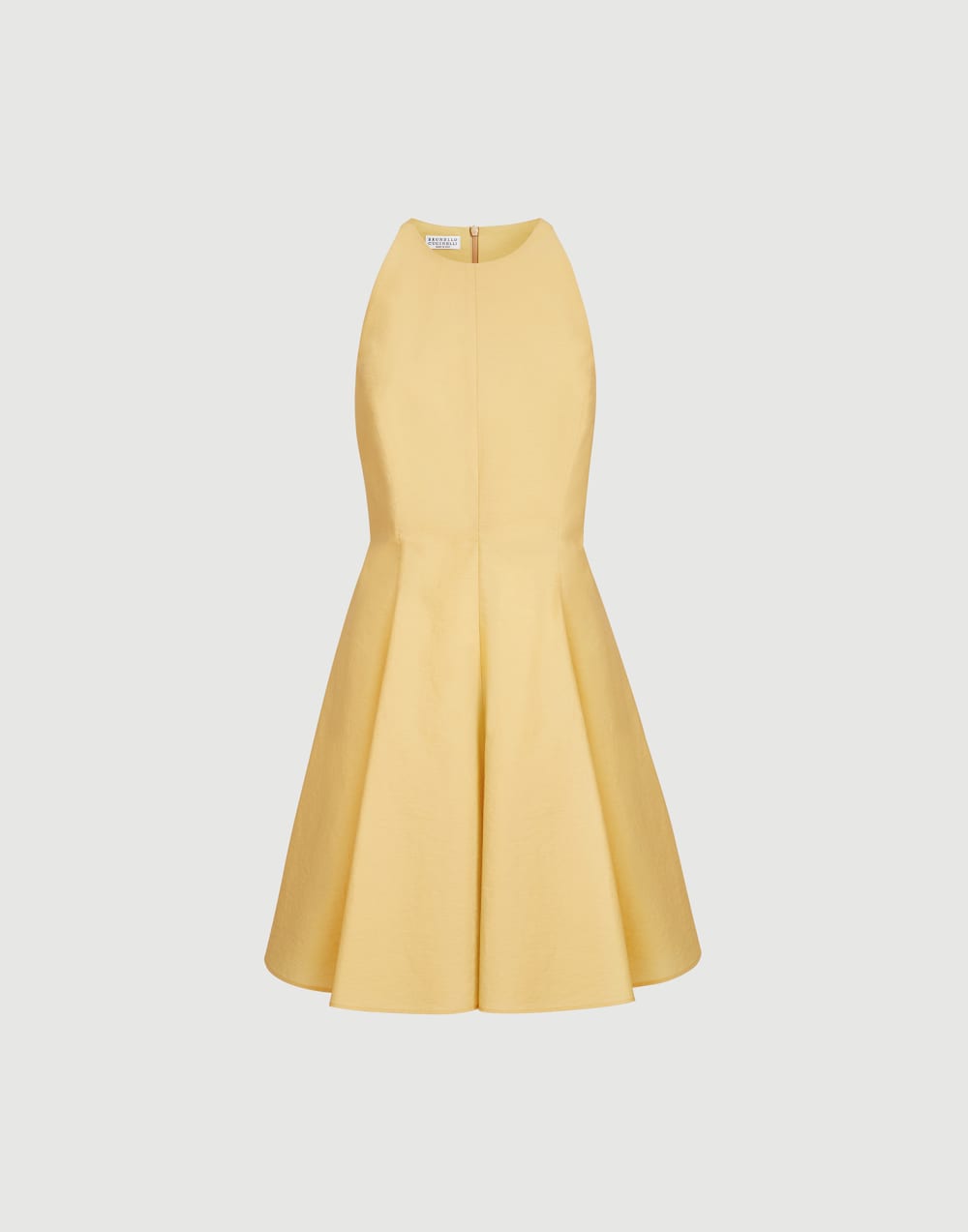 Cotton poplin mini dress - Eggnog