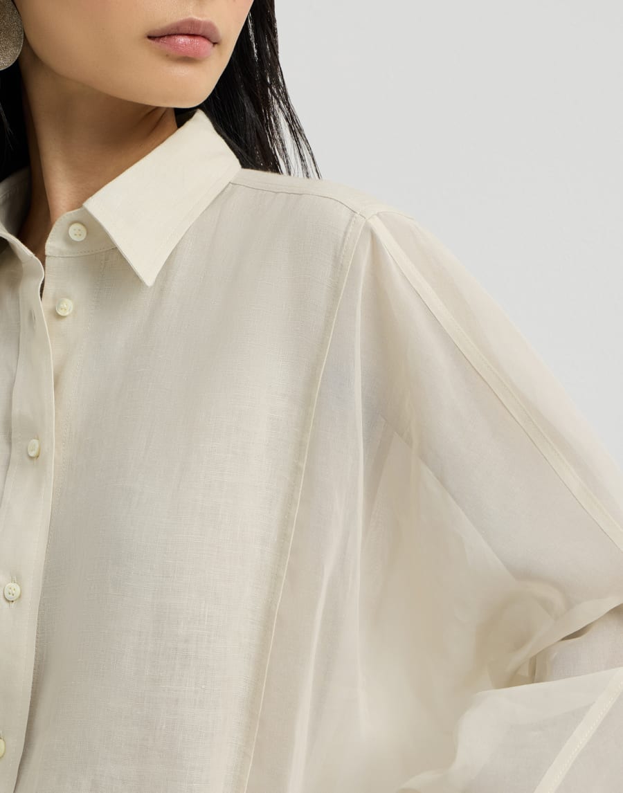 Linen and cotton organza shirt - Cream Linen and cotton organza shirt - Cream