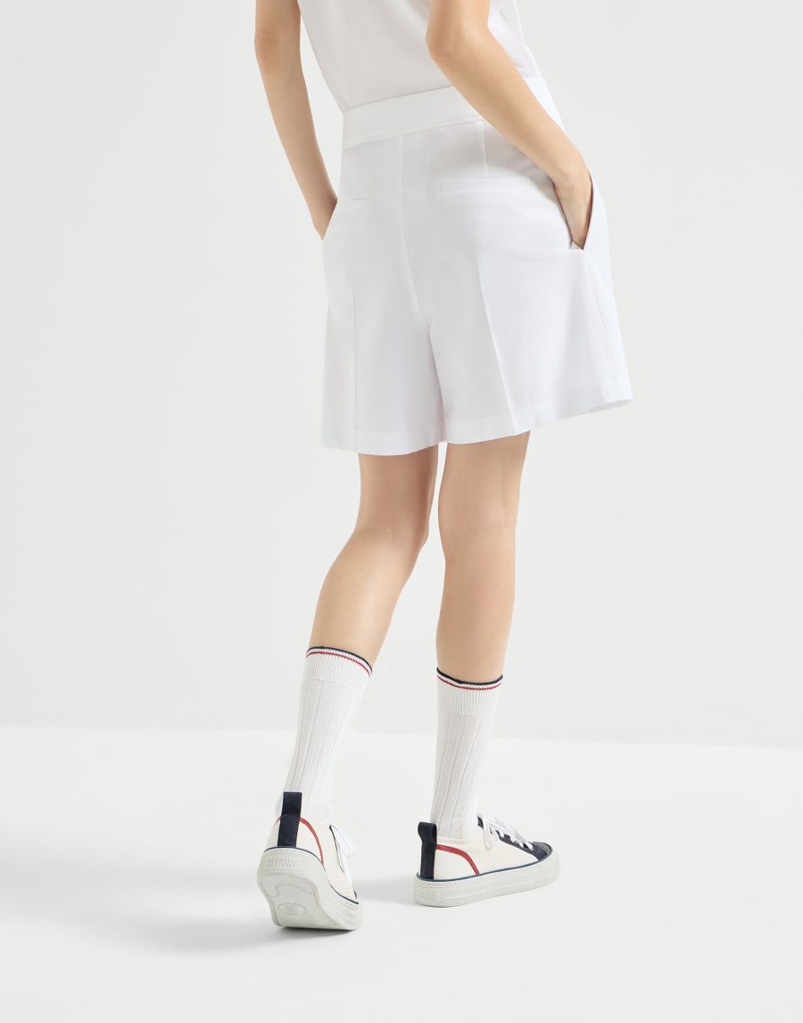 Logo-embellished cotton piqué track shorts - White - Womens - Brunello Cucinelli