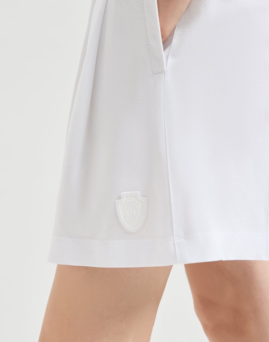 Logo-embellished cotton piqué track shorts - White - Womens - Brunello Cucinelli
