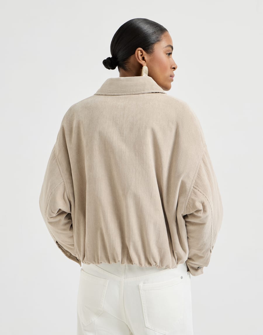 Beaded vintage cotton corduroy jacket - Beige