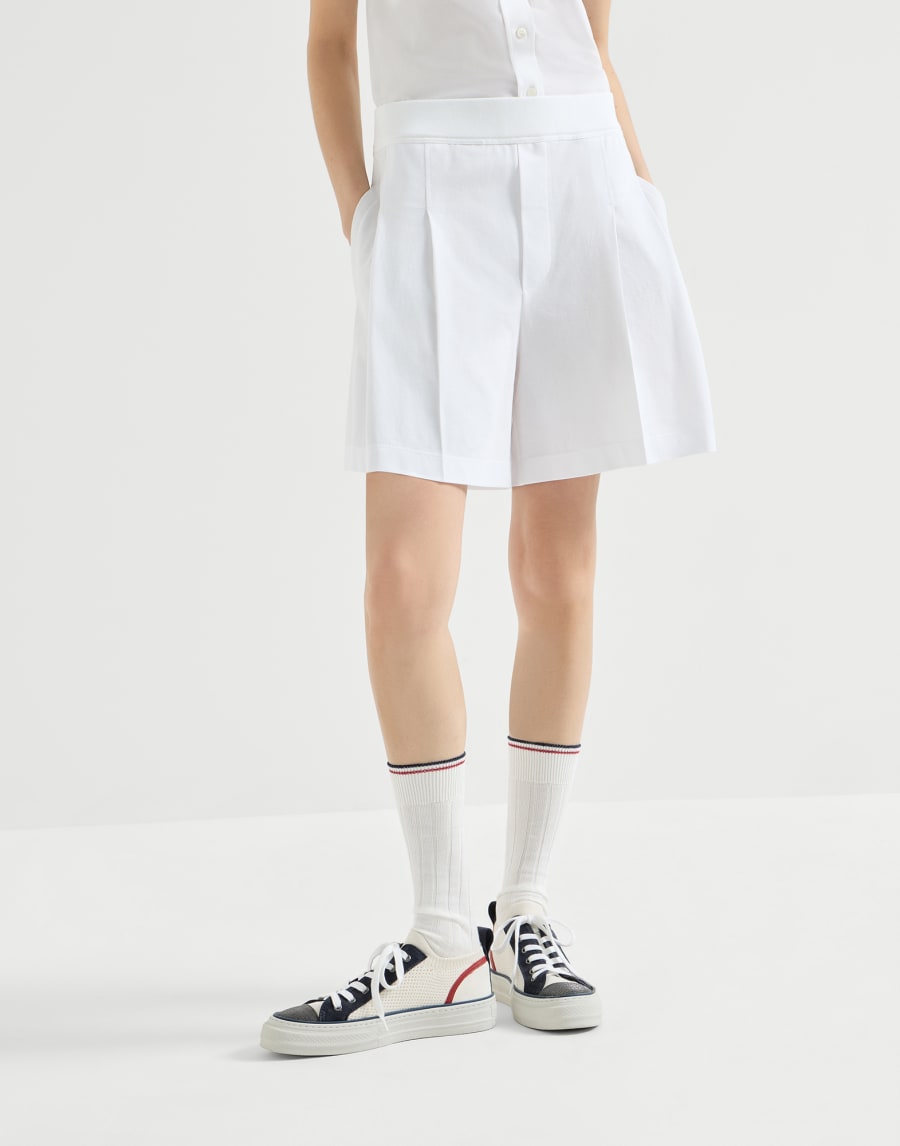 Logo-embellished cotton piqué track shorts - White - Womens - Brunello Cucinelli
